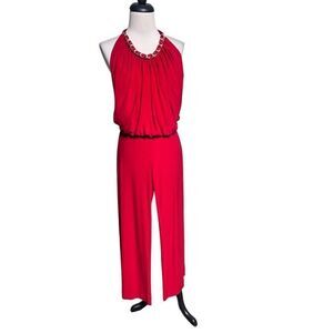 Janine Sexy One Piece Halter Style Romper Pant Set Size XS
